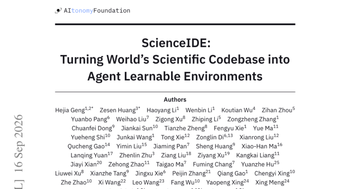 ScienceIDE 논문의 Hugging Face 공식 미리보기 이미지