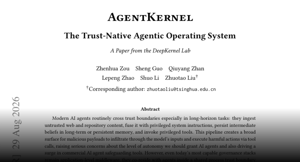 AgentKernel Hugging Face 논문 페이지의 공식 미리보기 이미지